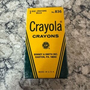 Vtg Box Crayola Crayons Blue Binney & Smith #836 USA Toy Collectible 12 count